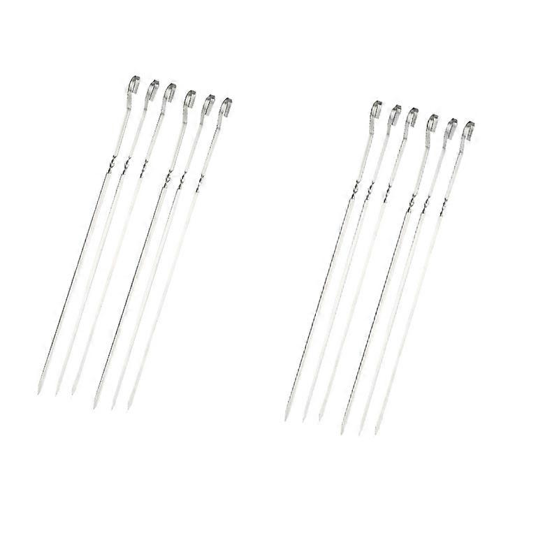 Barbecue skewers - BBQ tools - 12 pieces - 30 cm - Stainless steel - Satay sticks - Kebab - BBQ accessories - Marshmallow skewers - Meat skewers - Me