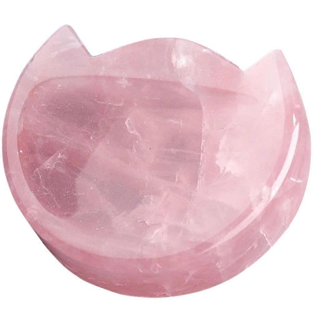 Crystal Stone Decor Cat Head Shape Crystal Stone Tiny Bowl Desktop Ornament