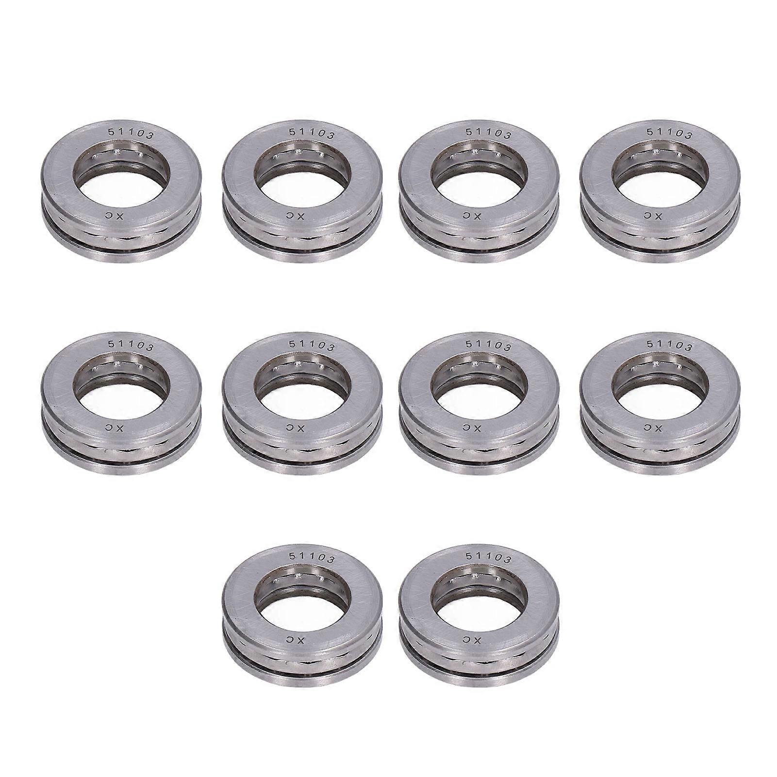 10pcs Aircraft Thrust Ball Bearings, High Precision Detachable Metal Miniature Axial Bearing Kit 51103