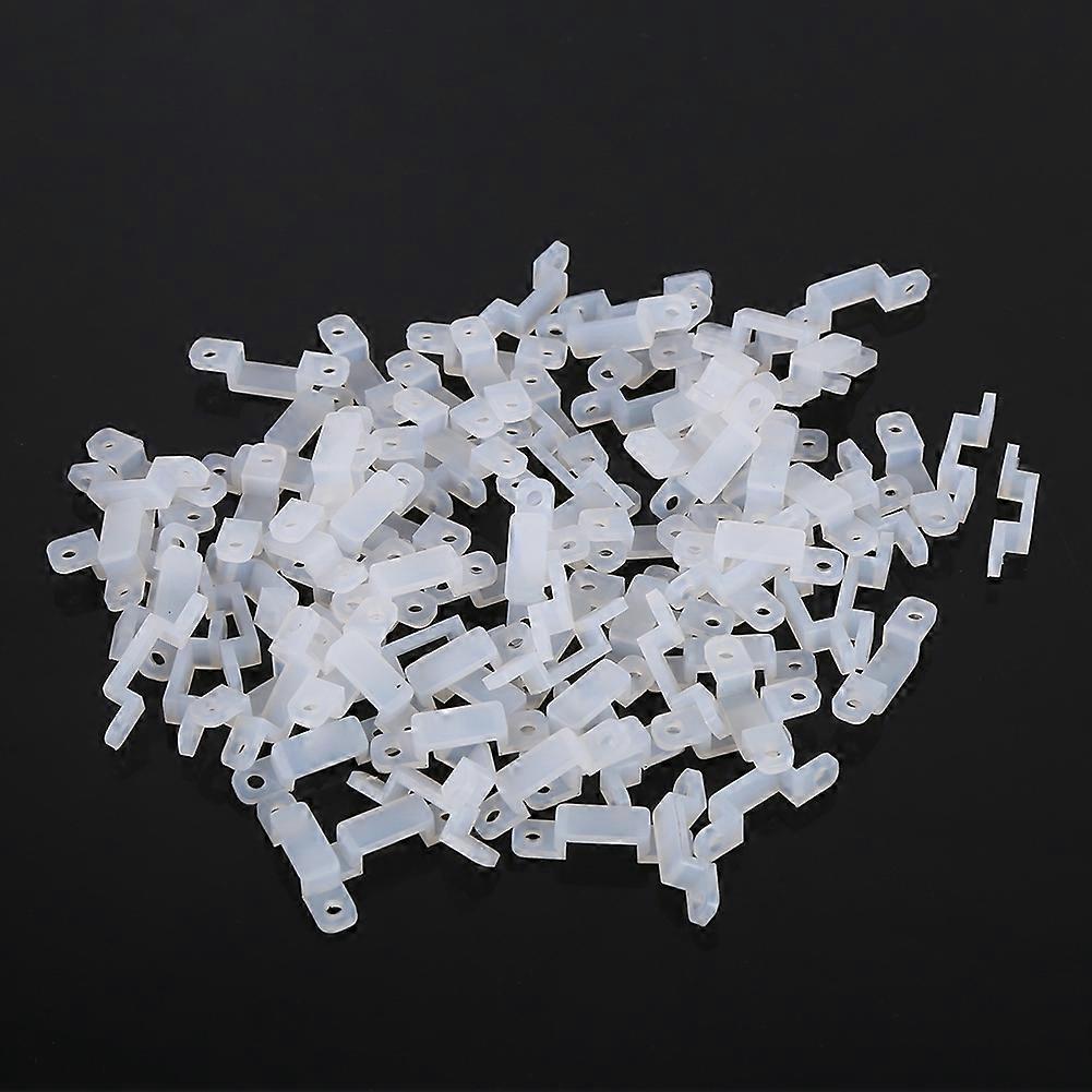 Clip de fixation en silicone de 8 mm pour bande lumineuse LED RVB 3528, 5050 et 1210, 100 pièces