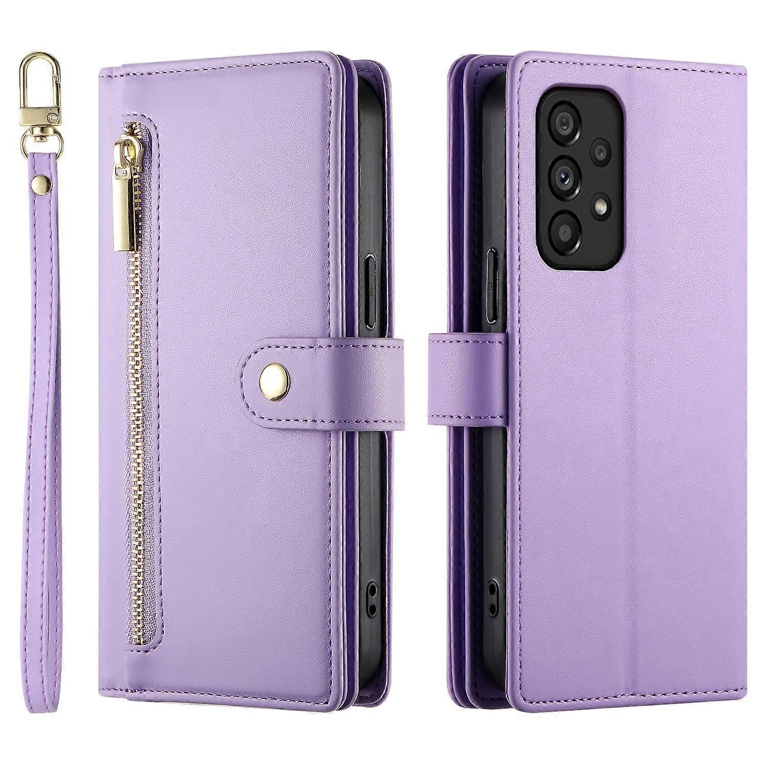 Samsung Galaxy A53 5G Premium Pu Leather Wallet Case With RFID Blocking Card Holder-Purple
