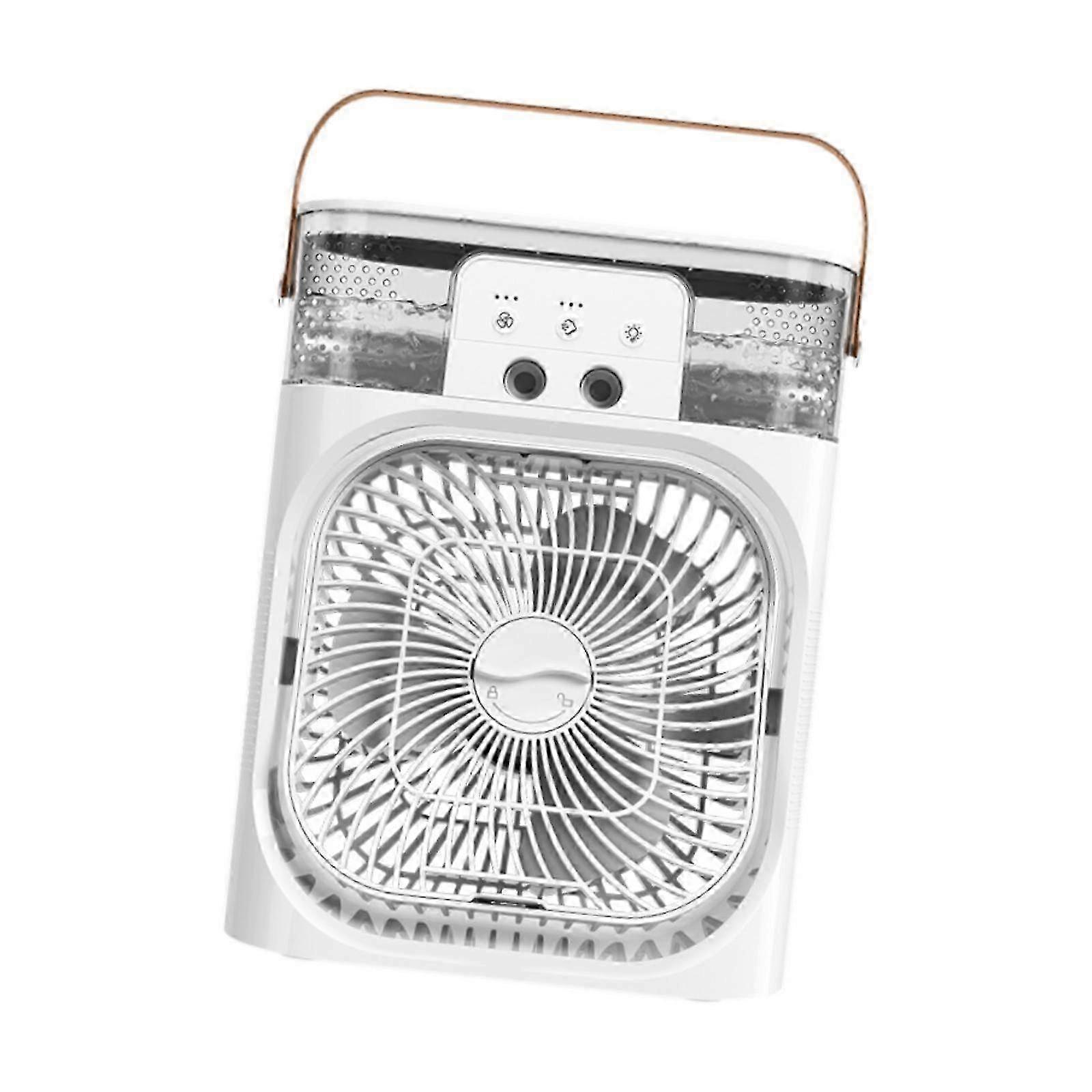 Portable Air Conditioning Fan with Low Noise, 3 Speed Settings, Desktop Model Featuring Water Tank in White Color