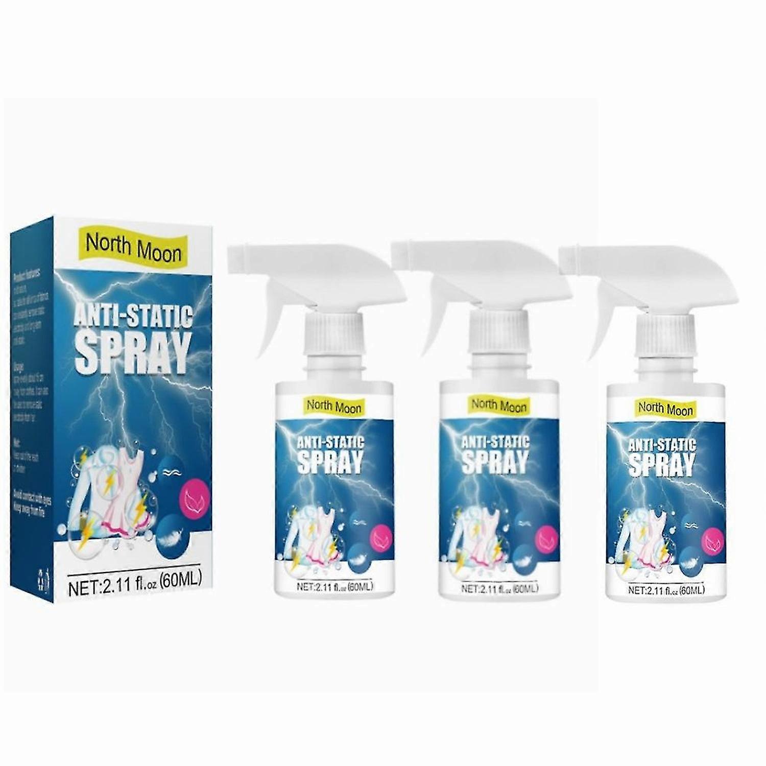 3pcs Produits chimiques antistatiques Spray Maison Maison Durable Anti-adhésif Défroisseur Sprays Maison pour Vêtements