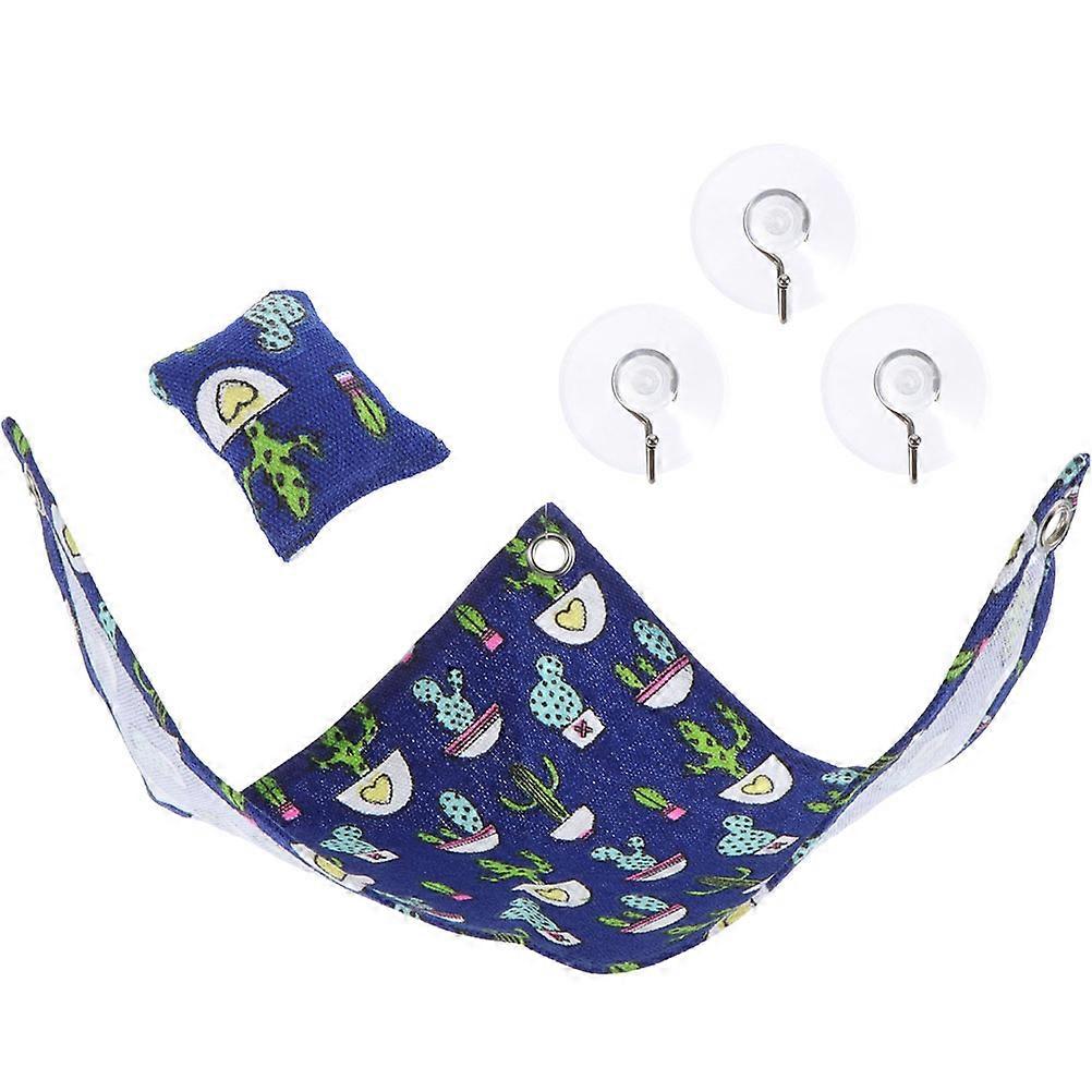 Small Pet Hammock Reptile Hammock Reptile Accessories Pet Playing Blue 48x33cm Space Enlargement 1 Set