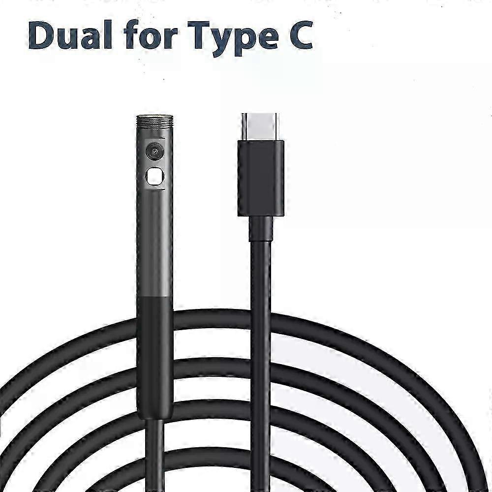 Endoscoop Camera Enkele/Dubbele Lens IP67 Waterdichte Pijpleiding Inspectie Borescope 8MM Lens voor IOS Android USB-C