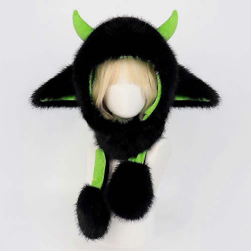 Cozy autumn/winter hat designed for warmth with ideal width for accommodating horns, perfect for keeping your ears warm.