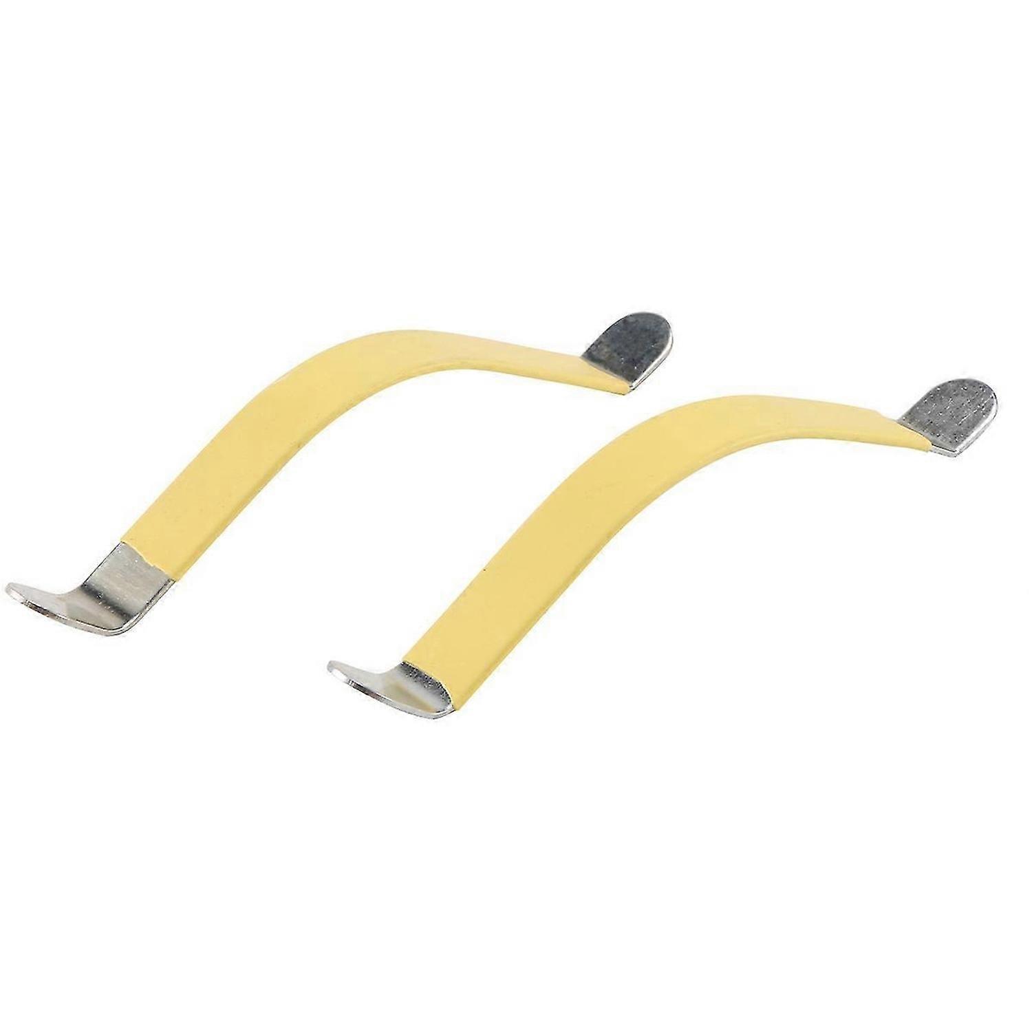 2Pcs Metall String Spreader Gitarre Luthier Werkzeug für Reinigung Griffbrett Gelb