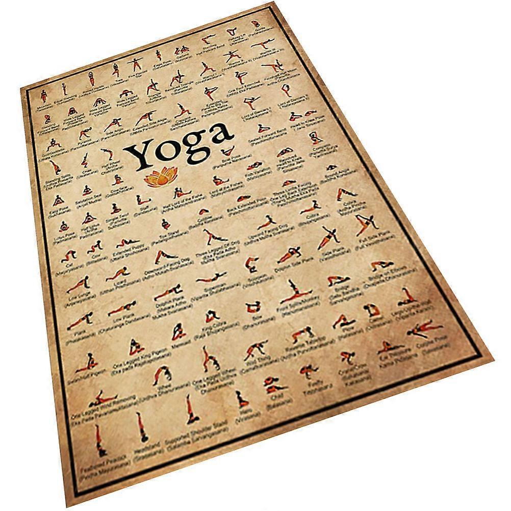 Yoga Studio Wall Decor Yoga Chart Multi-Colored Canvas 70.00X50.00X0.10Cm 1Set