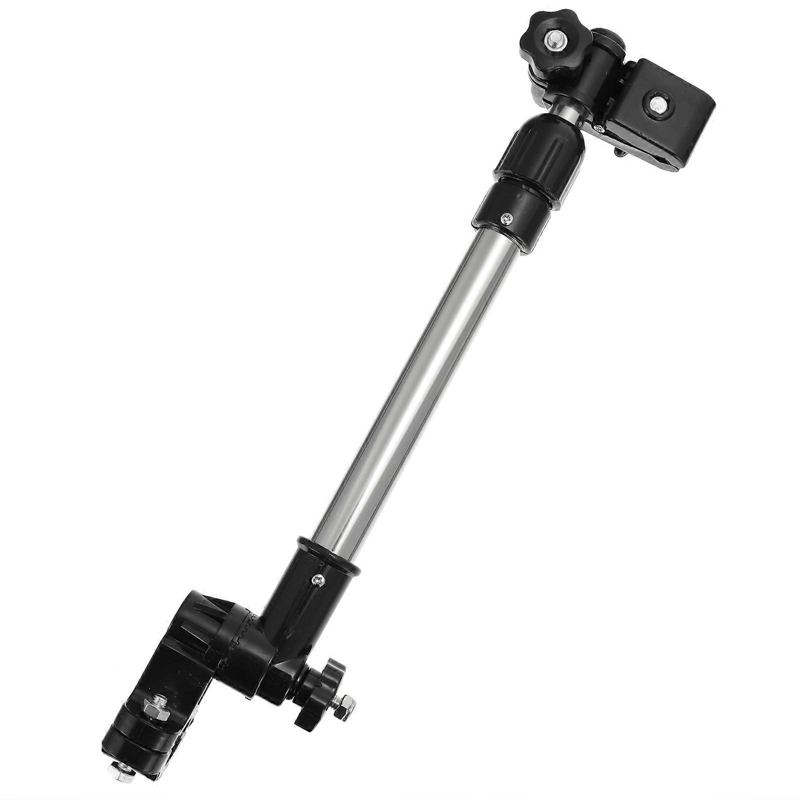 Adjustable Umbrella Stand for Wheelchair Stroller Bike Made of ABS and Stainless Steel Black