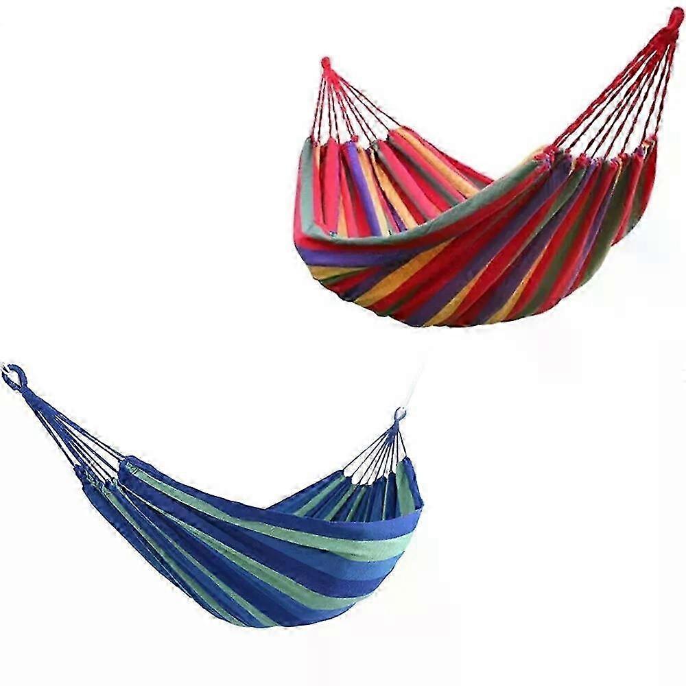 2025 New Portable Outdoor Hammock for Garden, Sports, Home Travel, and Camping Swing with Stripe Canvas Design