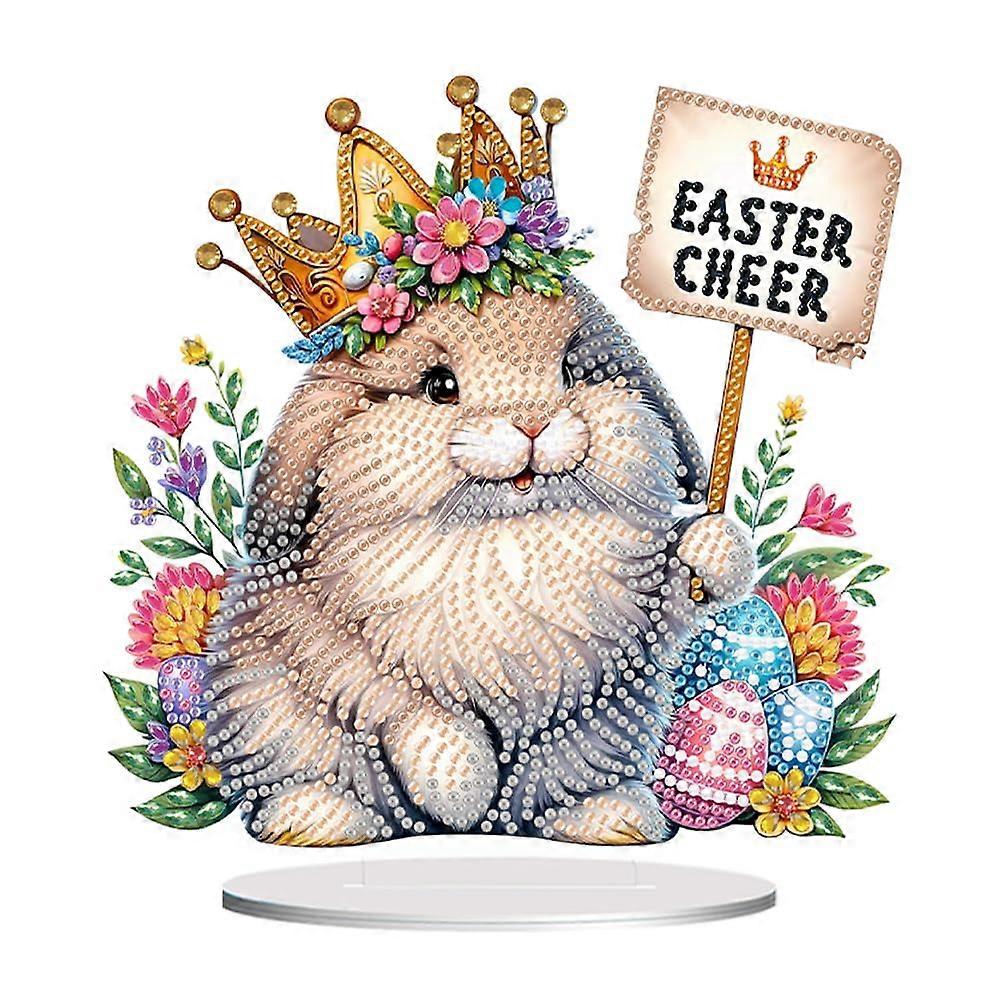 Easter Bunny Diamond Painting Table Ornament Set, 5D Diamond Art for DIY
