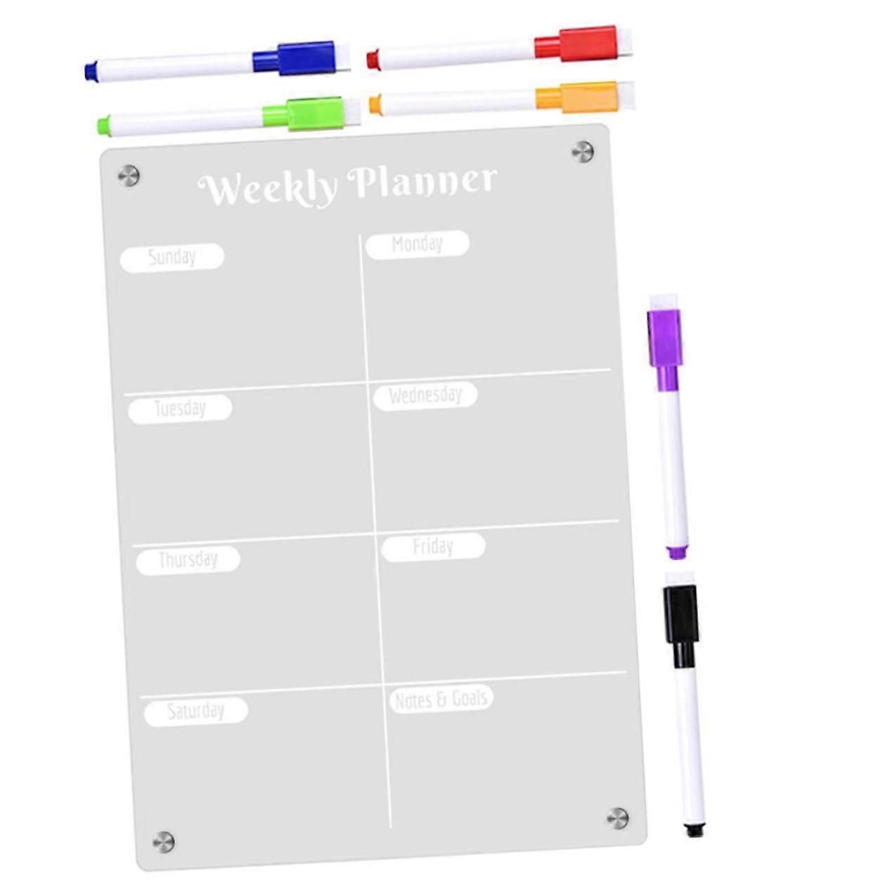 1Satz Magnetic Refrigerator Board, Dry Erase Weekly Planner for To Do Lists, Reusable Family Organization Tool