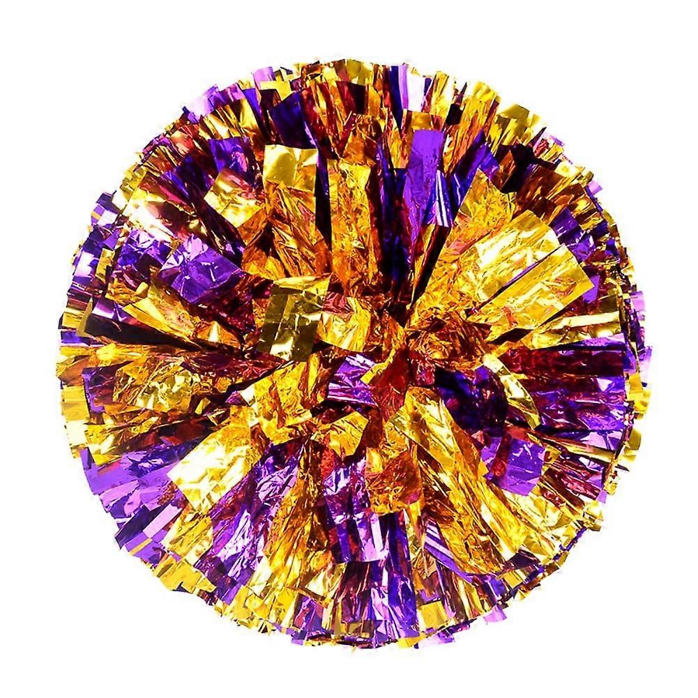 Metallic Cheerleader Pompons für Cheer Fußball Basketball Tanzparty (Lila/Gold)