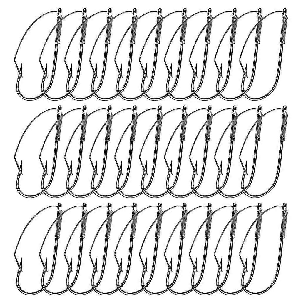 30Pcs Weedless Fishings Hook Wackys Rig Hook Replacement for Soft Worm Baits