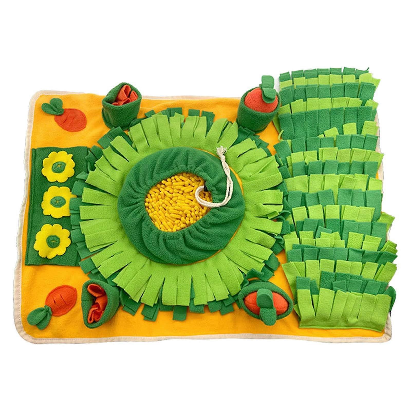 Sniffing dispensing blanket for dogs, interactive plush chew toy, reduces boredom