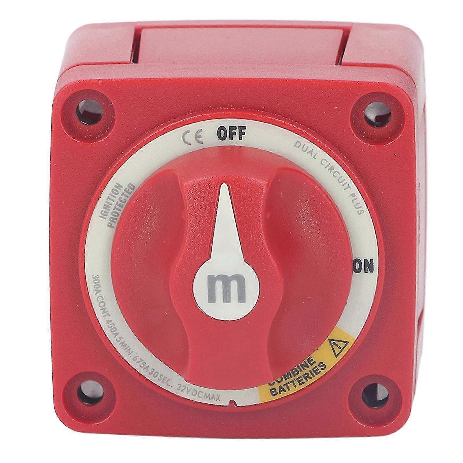 32V Marine Battery Disconnect Switch 3 Gear M10x4 Stud Power Circuit Shut Off Selector Switch for RV and Marine Use