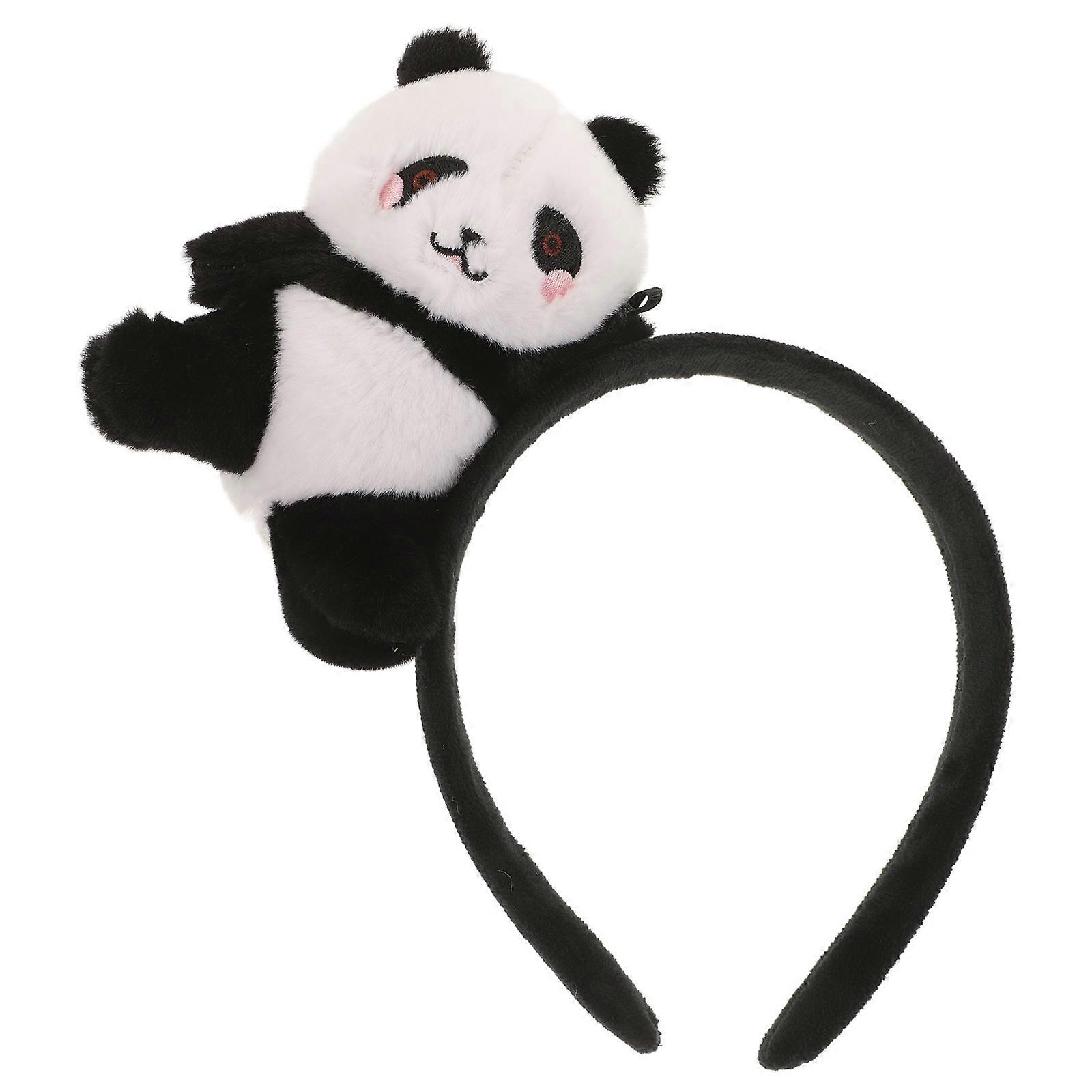 Kids Headband Panda For Children Casual Wear Black Circular 1Pack