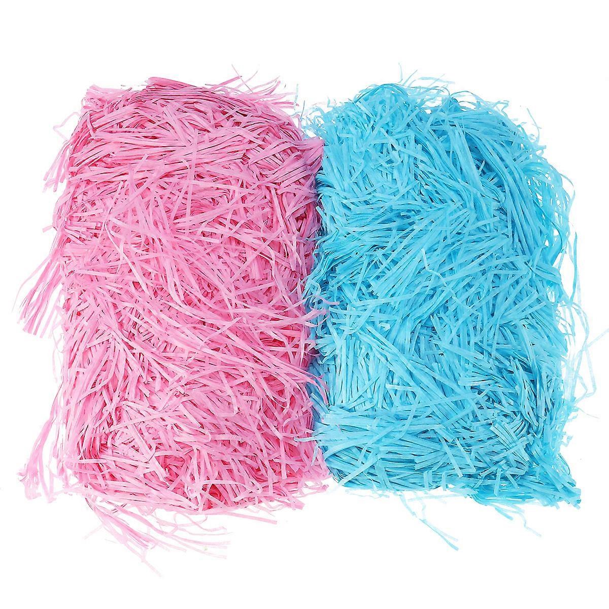 Lafite Grass Shredded Paper Box Filler Packaging Non-Toxic Absorbent 2pcs Lake Blue