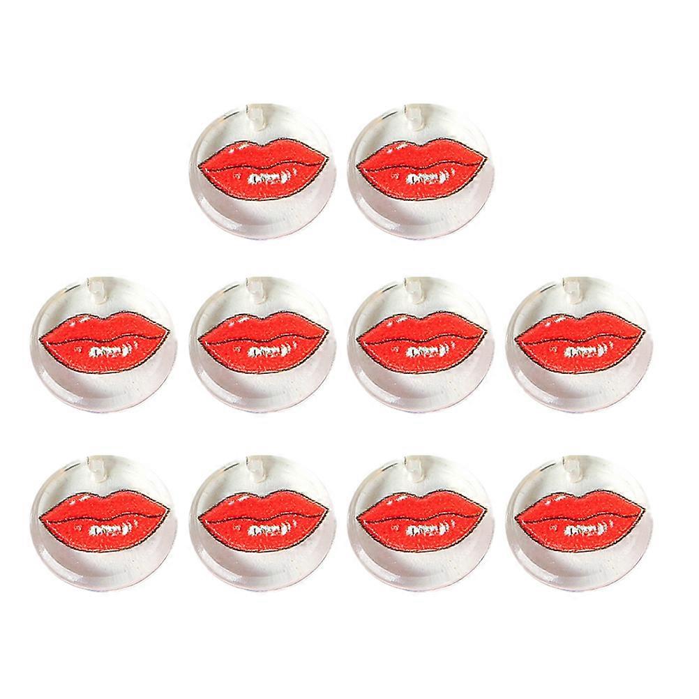 10pcs Acrylic Lip Charms for DIY Jewelry Making – Stylish Pendants for Earrings & Keychains, Unique Craft Supplies for Jewelry Lovers