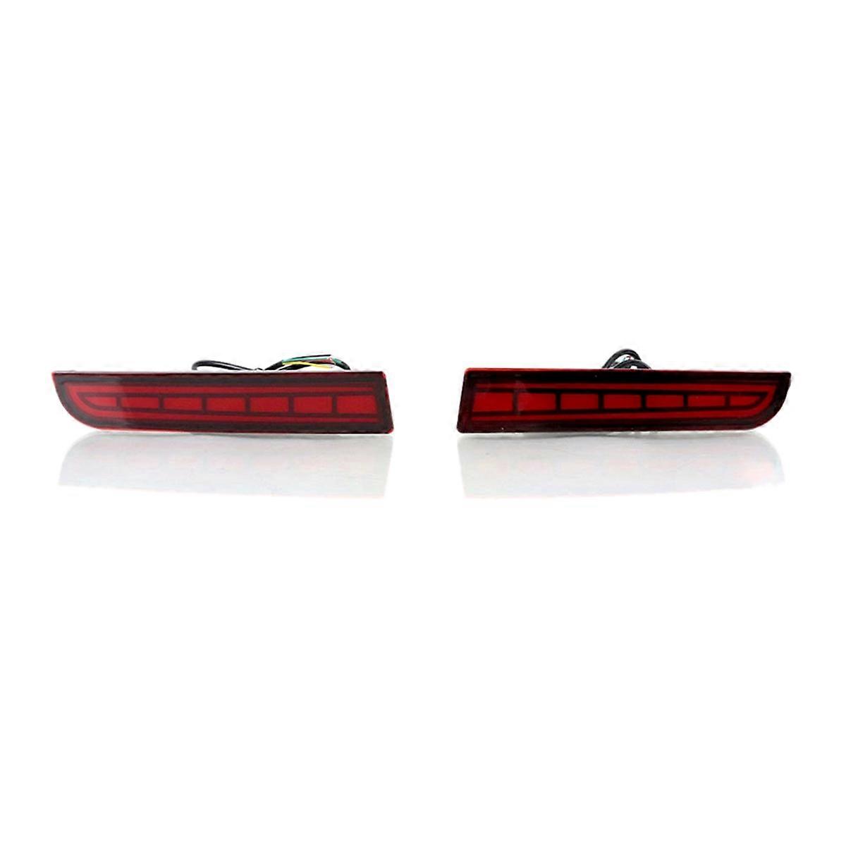Rear Bumper Reflector Brake Lights Sequential Turn Signal Light for 2008-2017 Evolution X 2011-2012