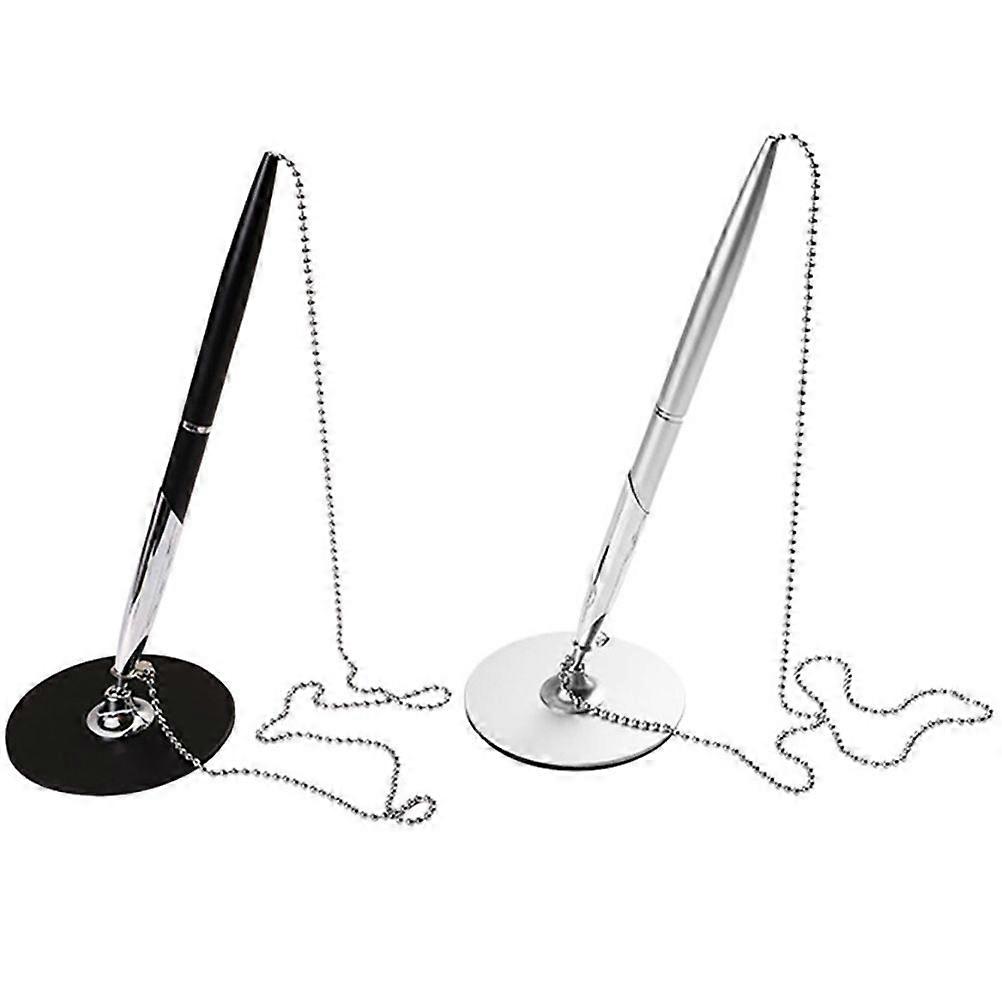 2Pcs Table Fixed Signature Pen Multi-function Writing Pen Guest Book Pen Vertical Table Pen