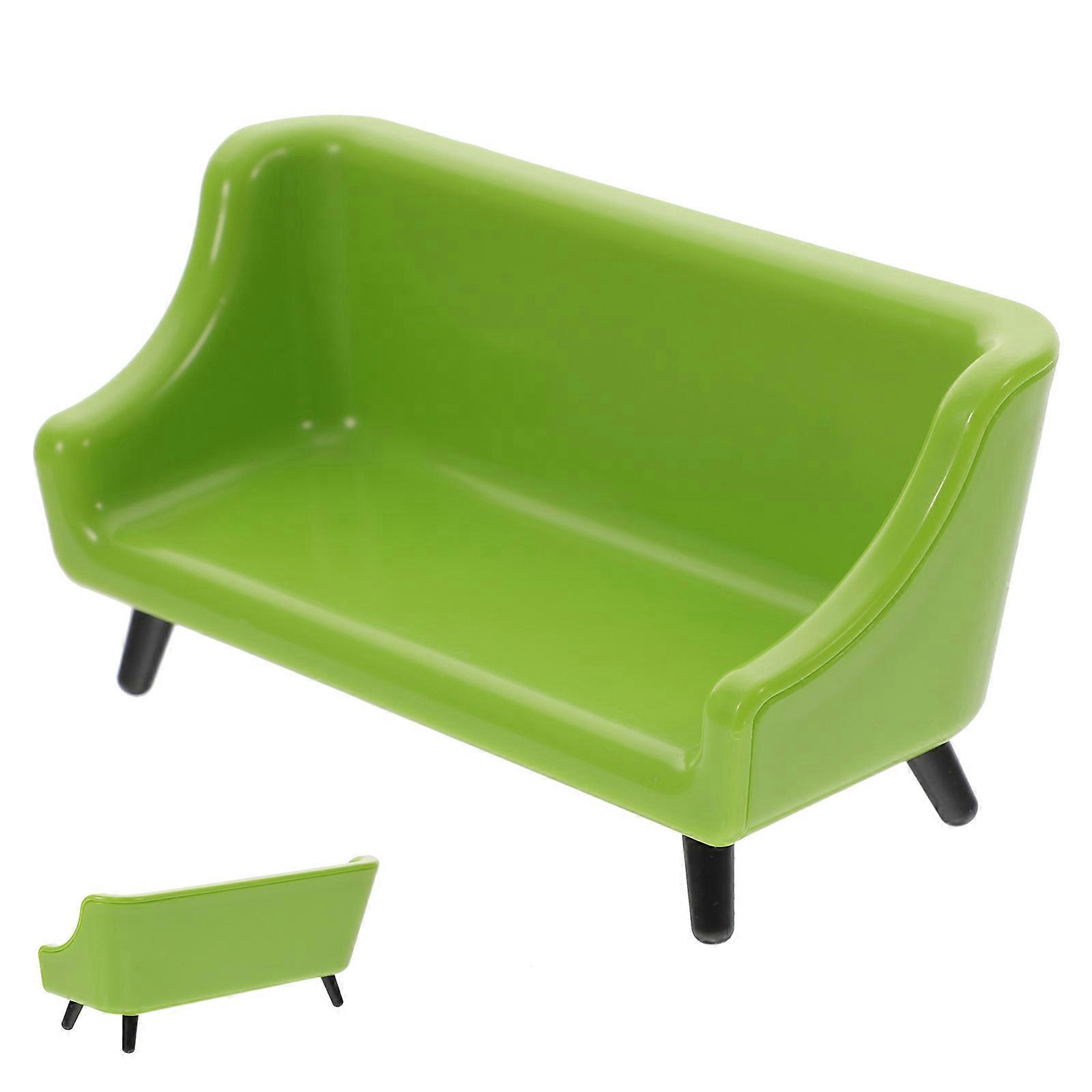 Mini Couch For Room Miniature Sofa Model For Mini House Furniture Dollhouse Accessories Green 13.5x4.5x6cm Fine Craftsmanship 1Pack