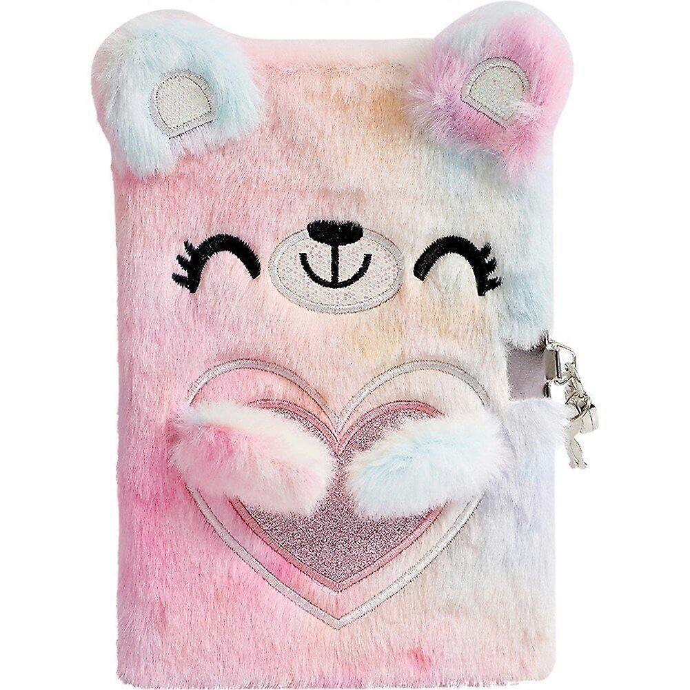 Secret Diary for Girls Plush Bear Lockable Diary For Children Style 1 Notebook