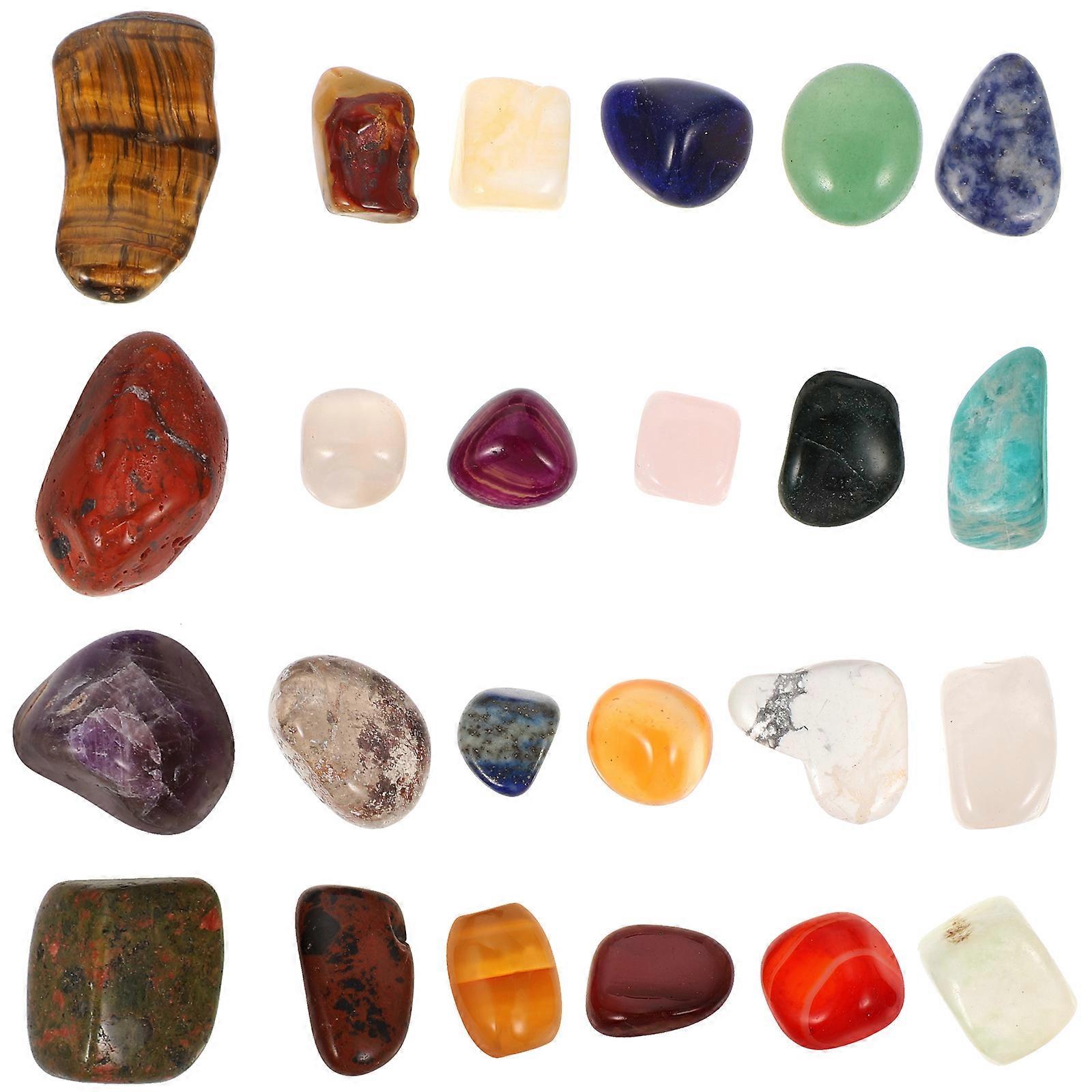 Crystal Rough Stone Set Chakra Stone Sample Air Purification Geology Teaching Specimen 2x1.5x0.5cm 24Pcs
