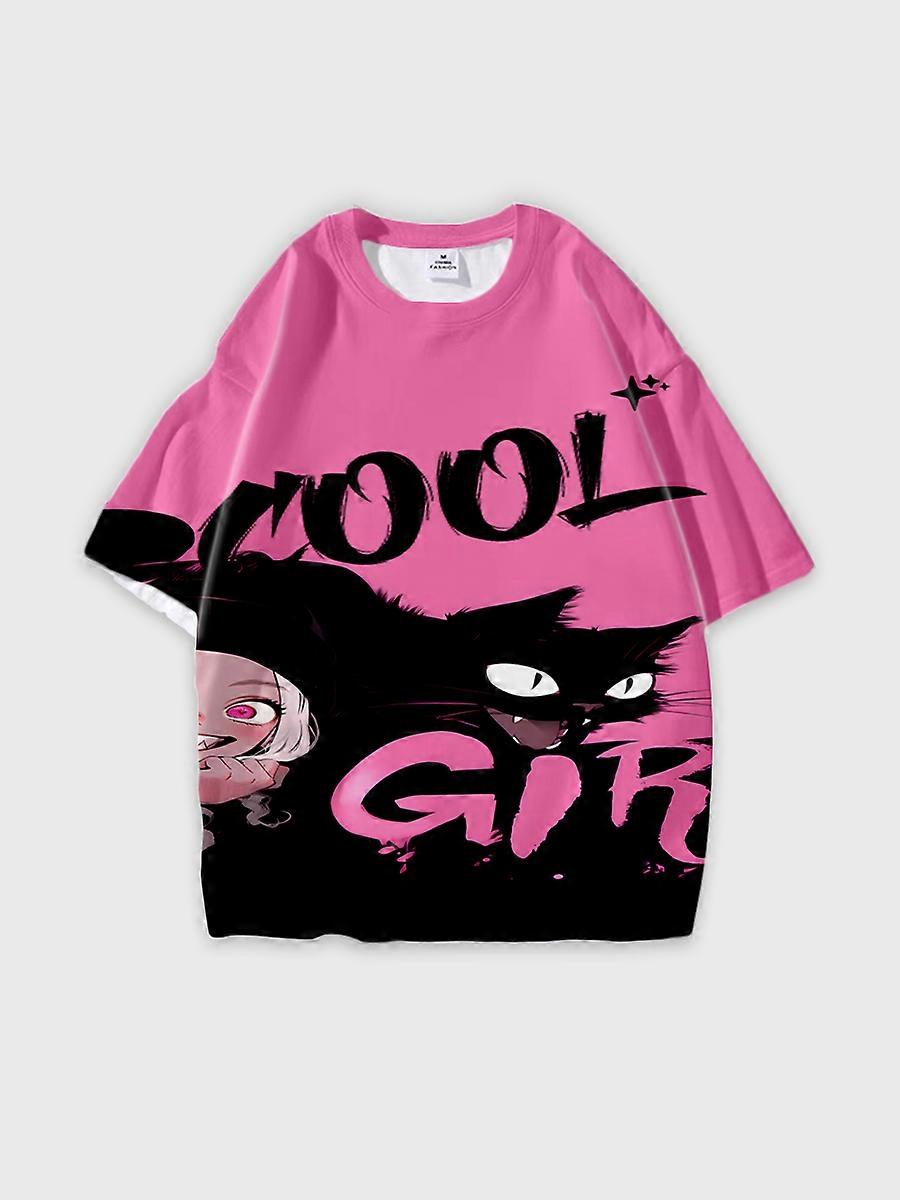 T-shirt round neck Pattern loose short sleeve JW434