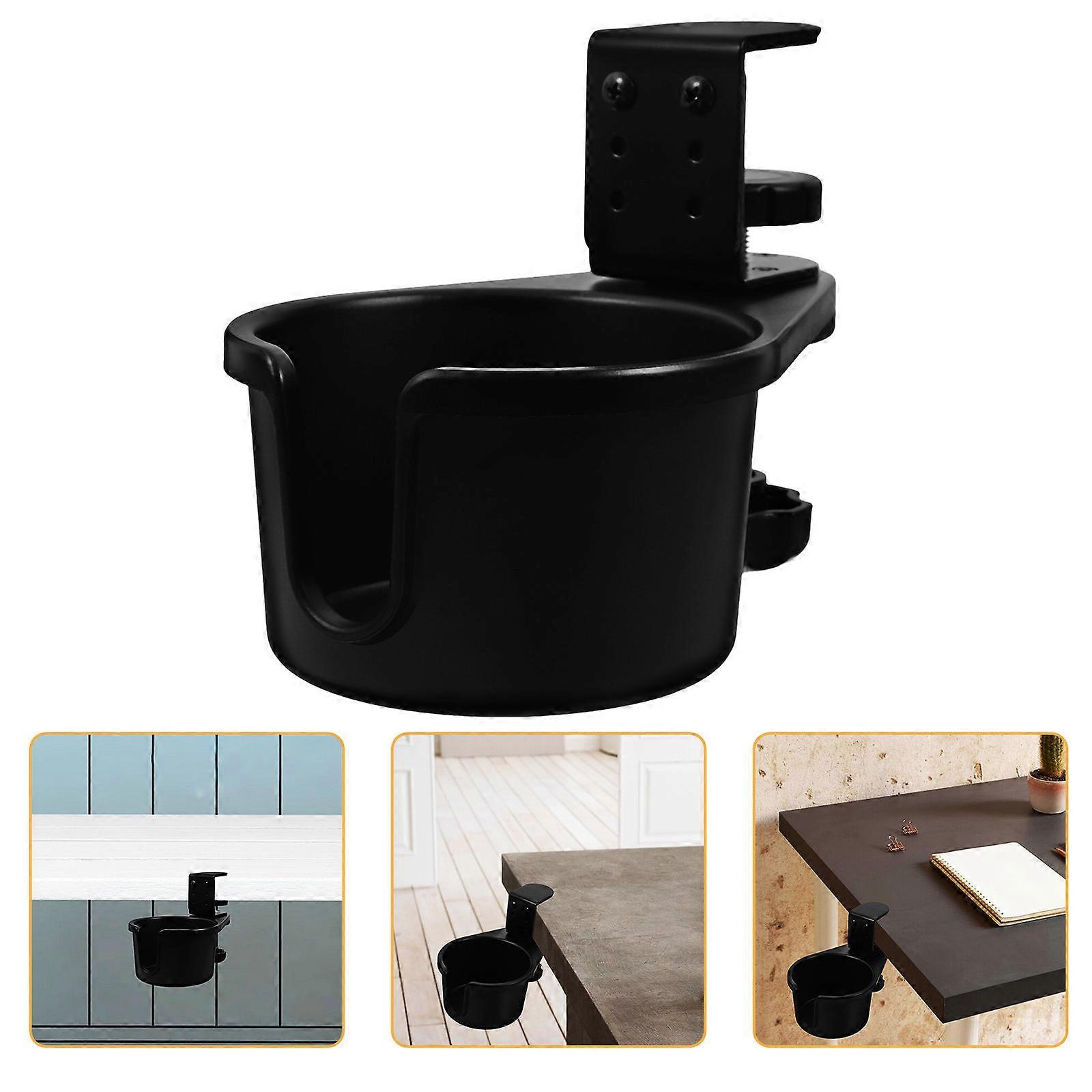 Rotating Desk Cup Holder Clamp Under Desk Drink Holder Space Saving Sturdy Design for Mugs and Cups