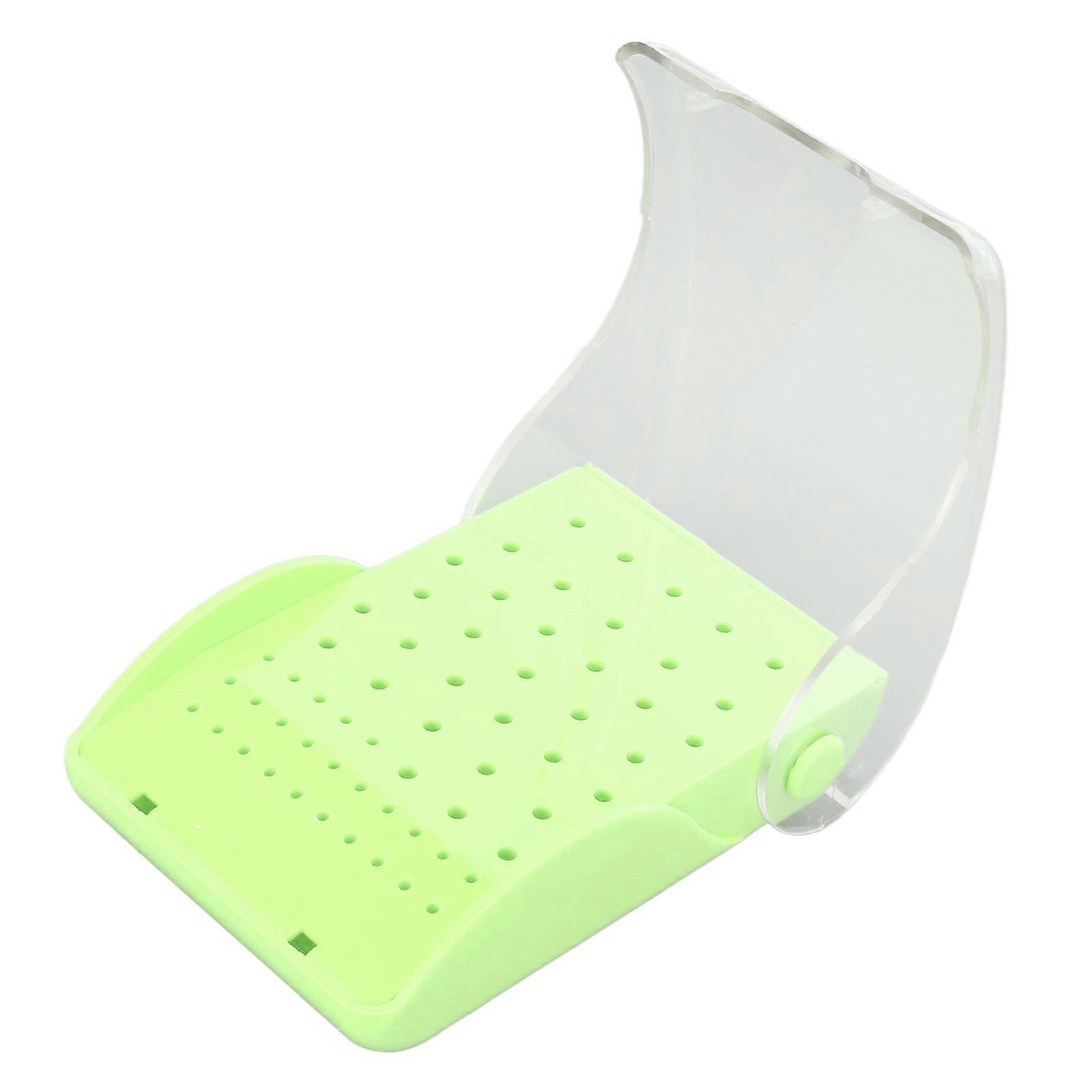 Autoklaverbar tandborrväska, rektangulär, hållare för rengöring av borr med 60 hål, för tandvårdssjukhus, grön