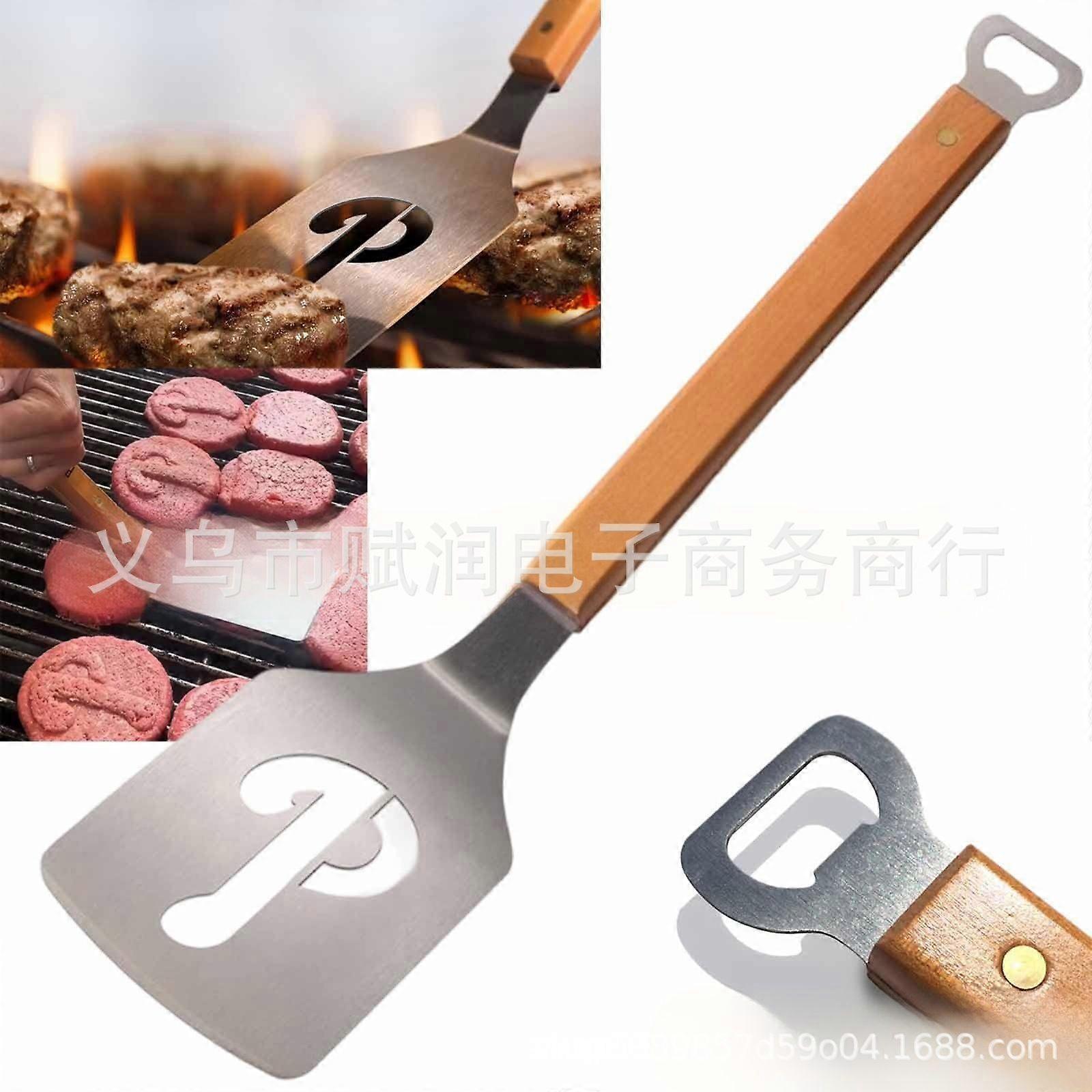 屋外グリル用クリエイティブグリルスパチュラ - バーベキュー用のヘビーデューティーステンレス鋼ヘラ、屋外バーベキューやキャンプクックアウトに最適なグリルツール