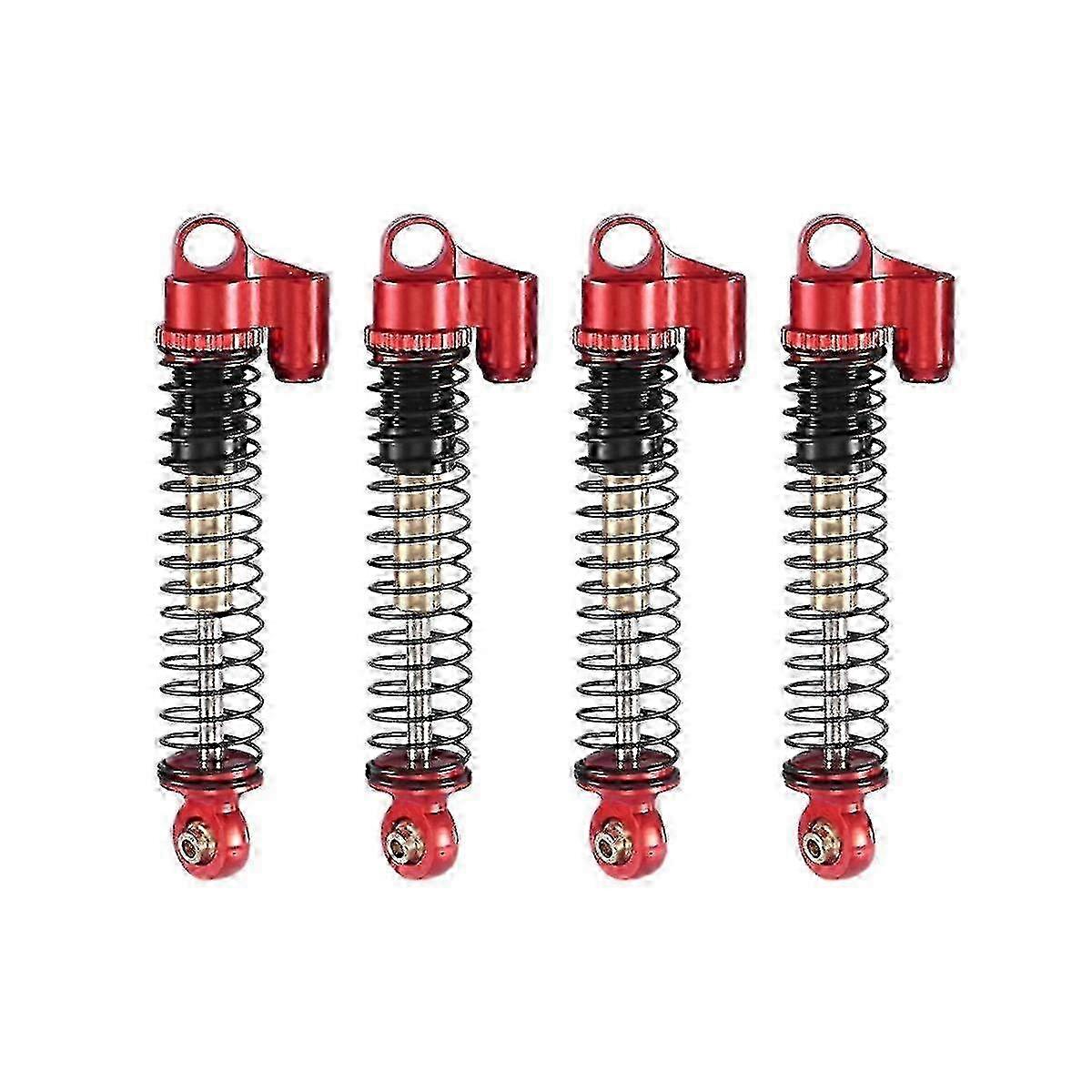 4pcs Metal Damper Upgrade Parts for Axial SCX24 & AX24 1/24 RC Crawlers - 53mm Red Shock Absorbers for Enhanced Performance