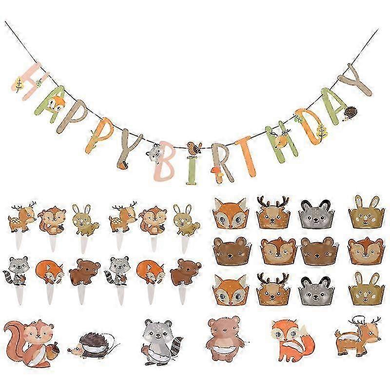 31kpl syntymäpäivä sarjakuva eläimet kakkukääreet decors toppers koristeet sarja