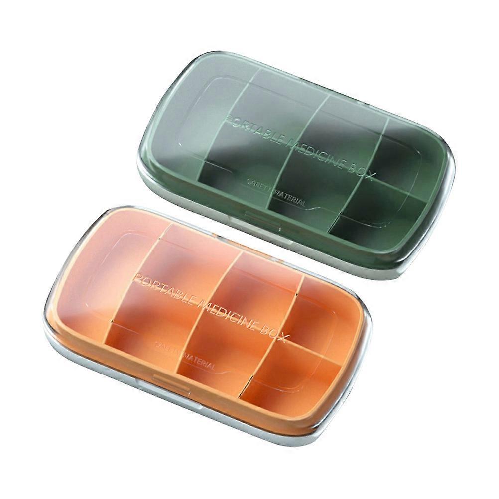 Small Daily Pill Organizer Pill Storage Boxes Rectangular PP Separate Medicines Traveling 2Set