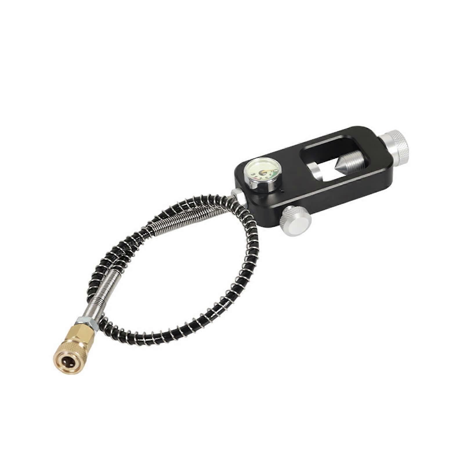 Diving Equipment, Mini Oxygen Bottle Adapter for Diving Equipment (Color: Black with Tube (Mpa Dial), Size: Medium)