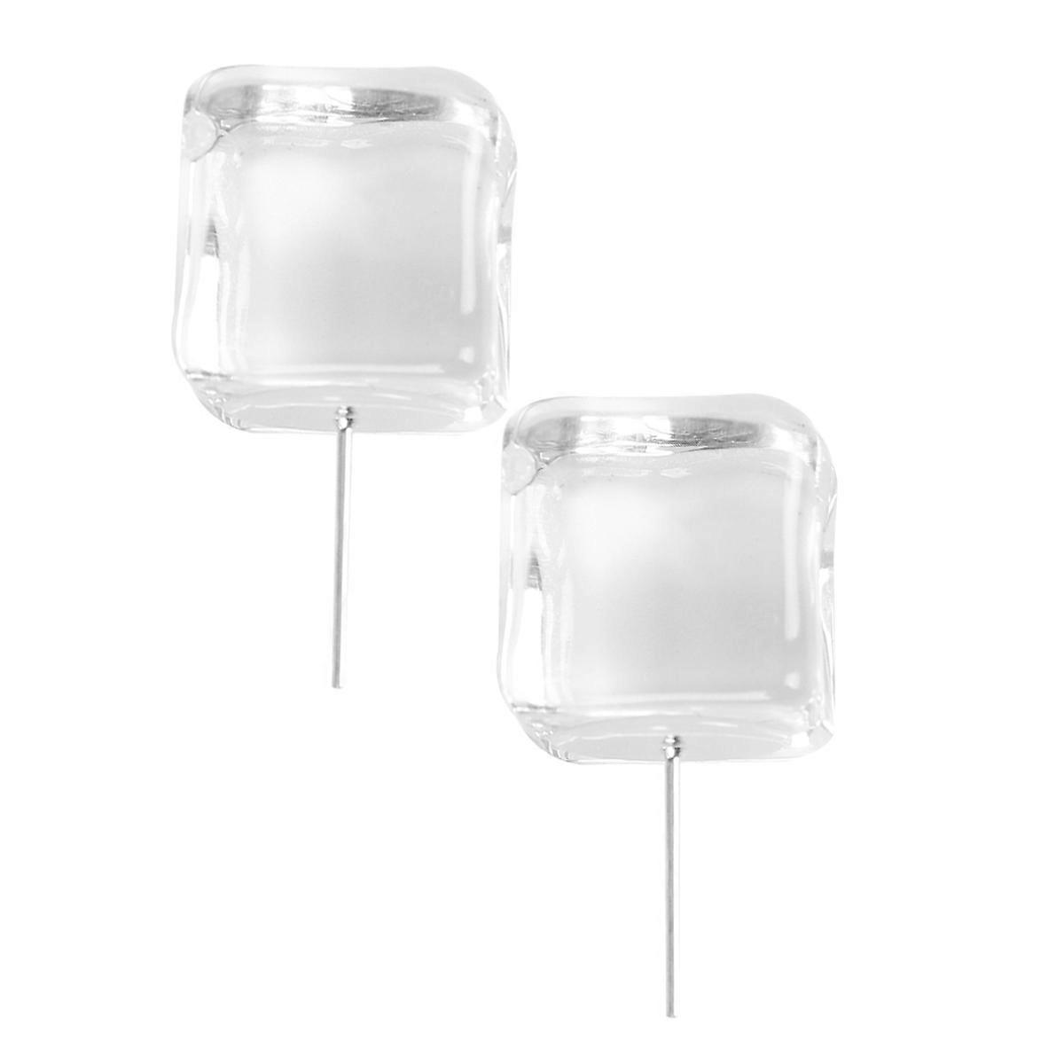 White Resin Cube Earbob with Clear Transparent Design Great for Decoration 1.5cm