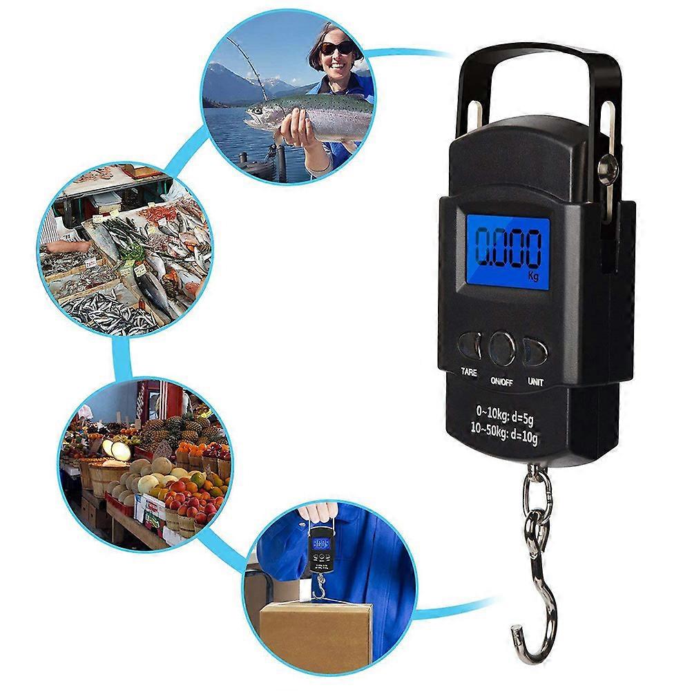 Bag Scales for Suitcase Precision Electronic Hook Scale Outdoor Use Rectangular Ultra-compact Design Metal Plastic 1Pcs