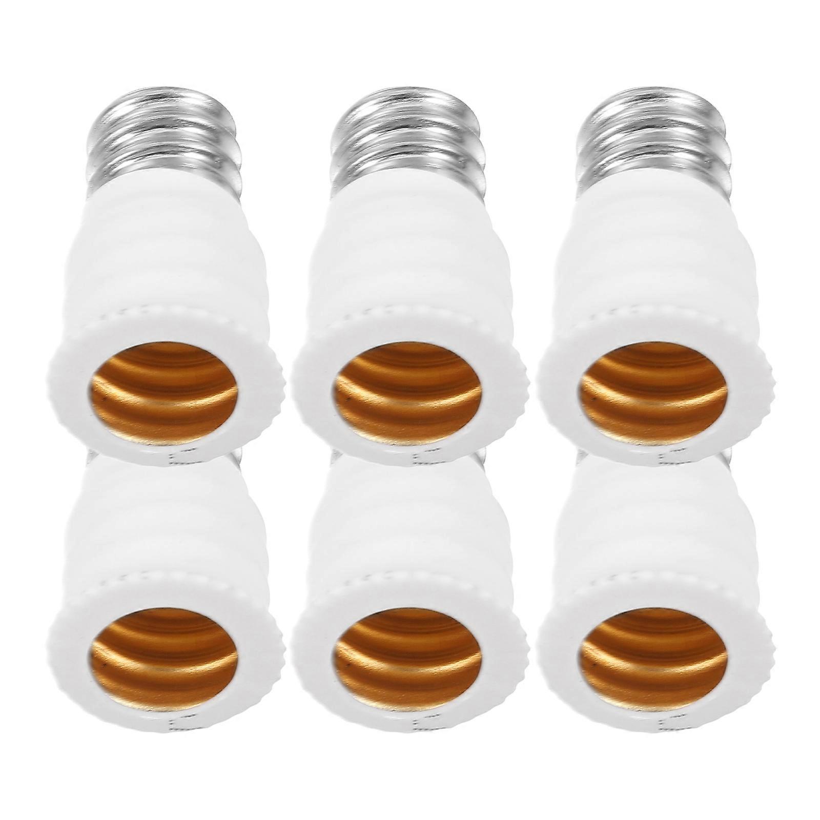 White Glass Lamp Socket Adapter for E12 to E14 Conversion Durable and Easy to Install for Home Office Use 6 Pieces