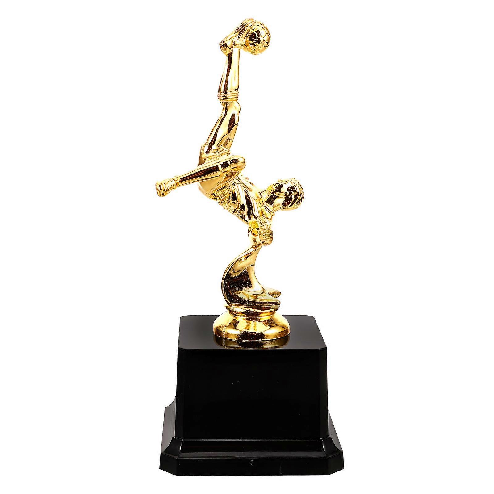 Soccer Athlete Trophy Cup Award Decoration For School Events Rectangular Base With Soccer Theme 2-Pcs Set