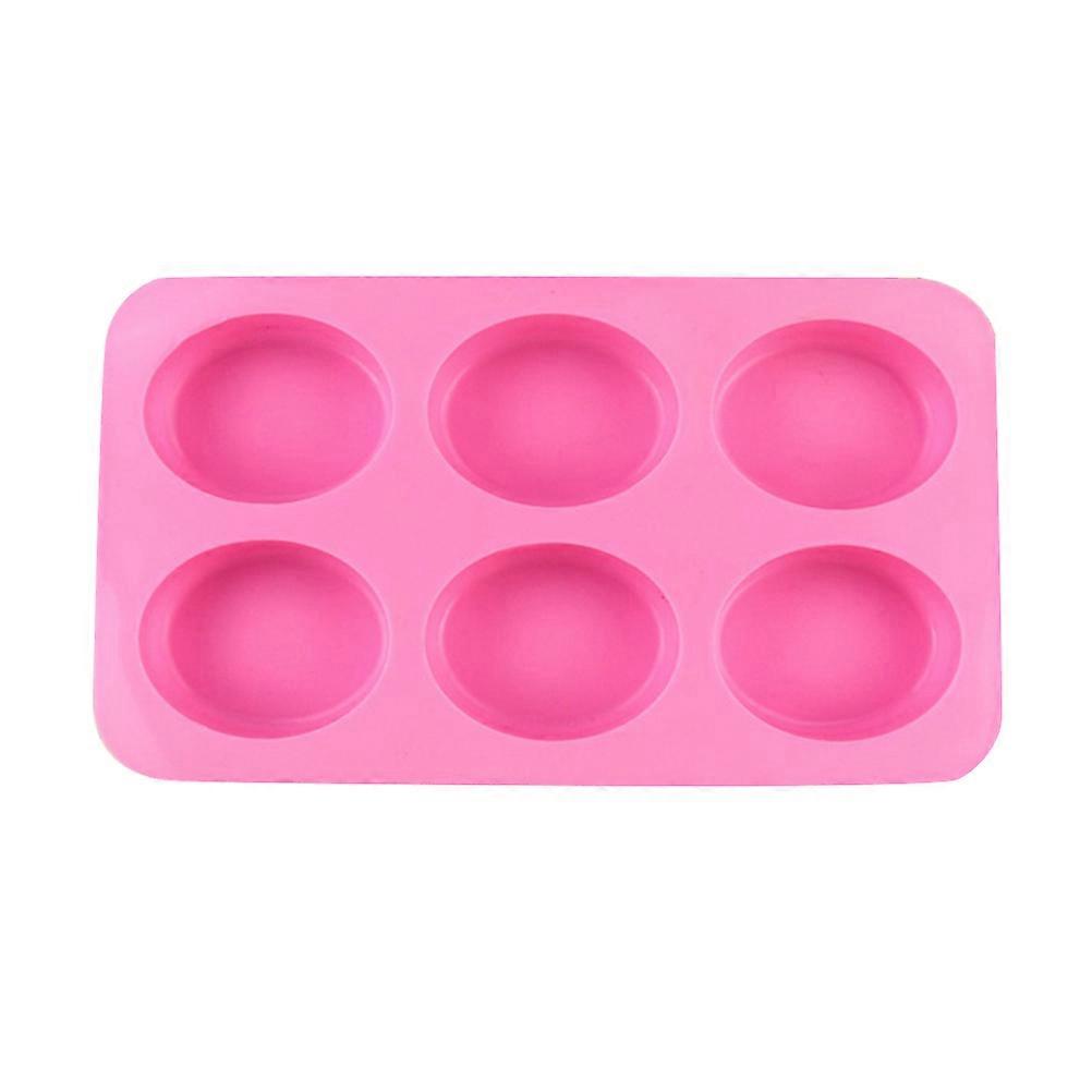 Pink Silicone Soap Making Tray with 6 Cavities for Baking Candy Chocolate Molds Oven Safe