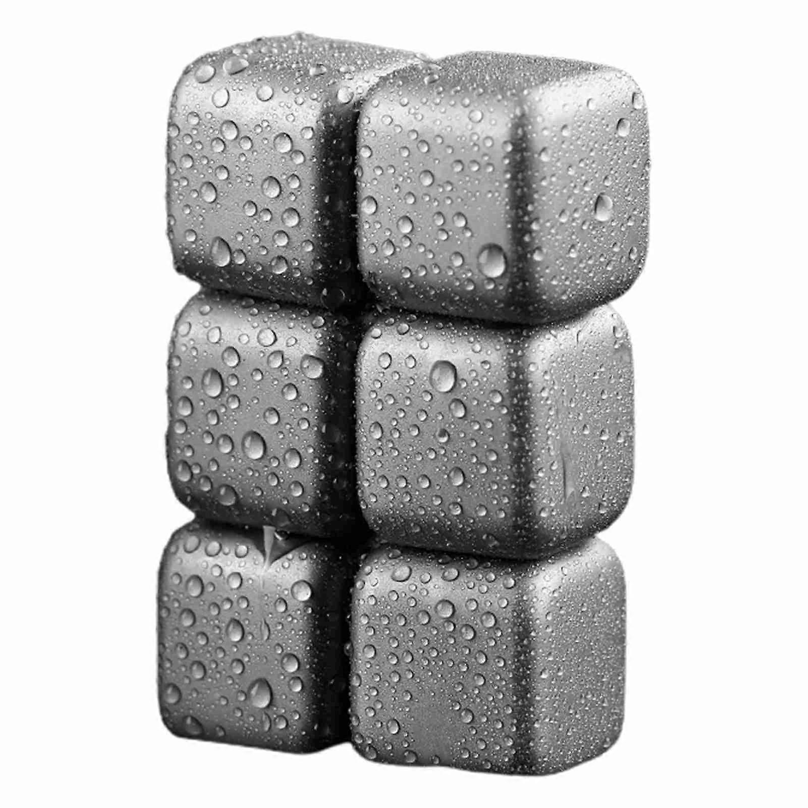 Ti Whiskey Stones Set Reusable Ti Metal Ice Cubes Non-Melting Refreezable Chilling Rocks for Whiskey and Other Drinks