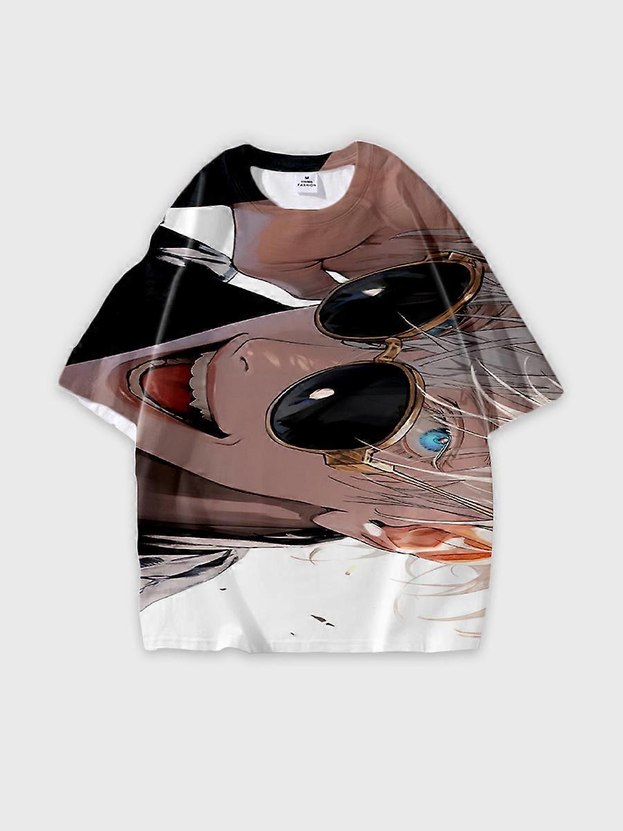 T-shirt round neck Character Pattern loose short sleeve P2821