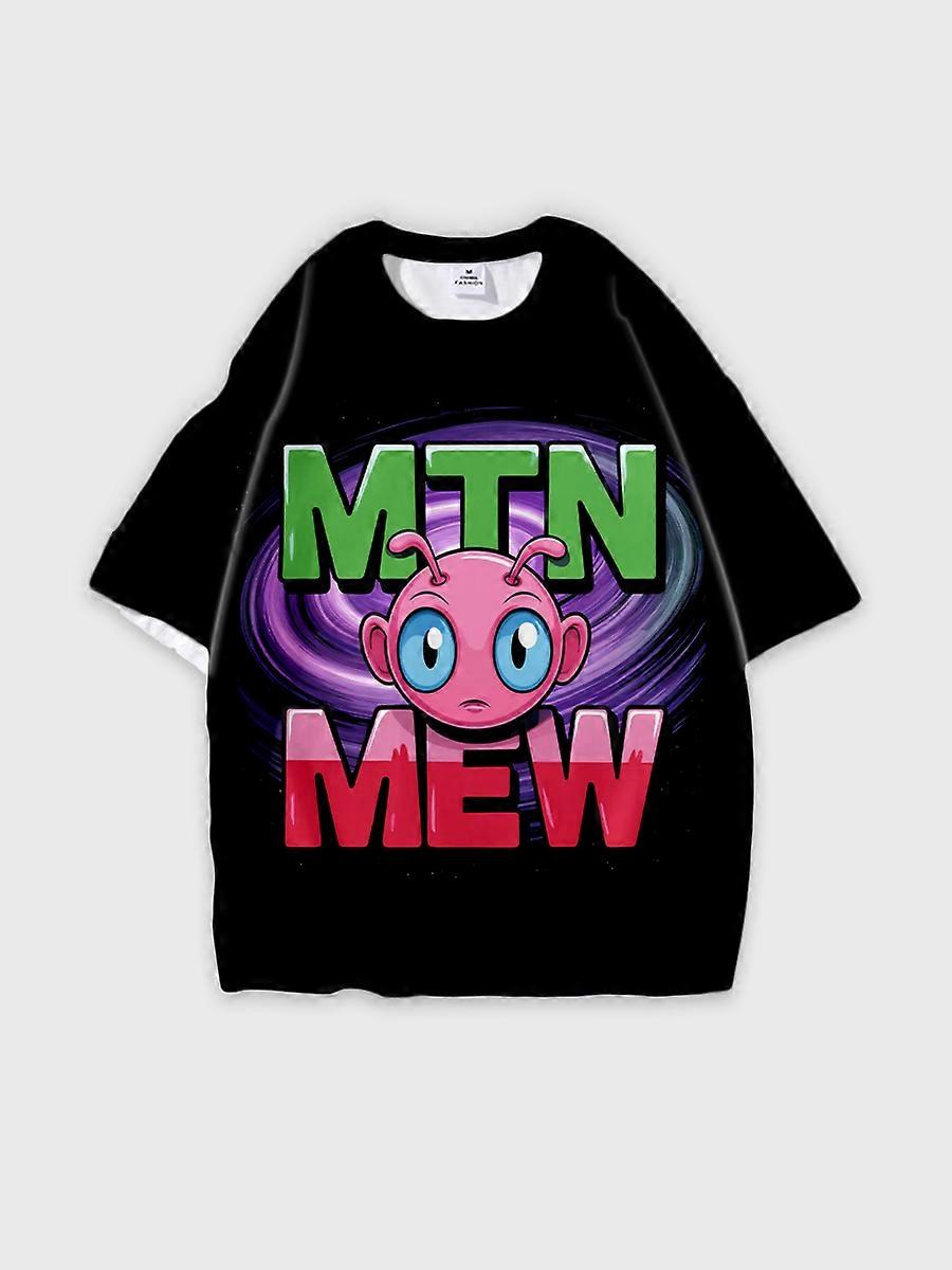 T-shirt round neck Pattern loose short sleeve N3194