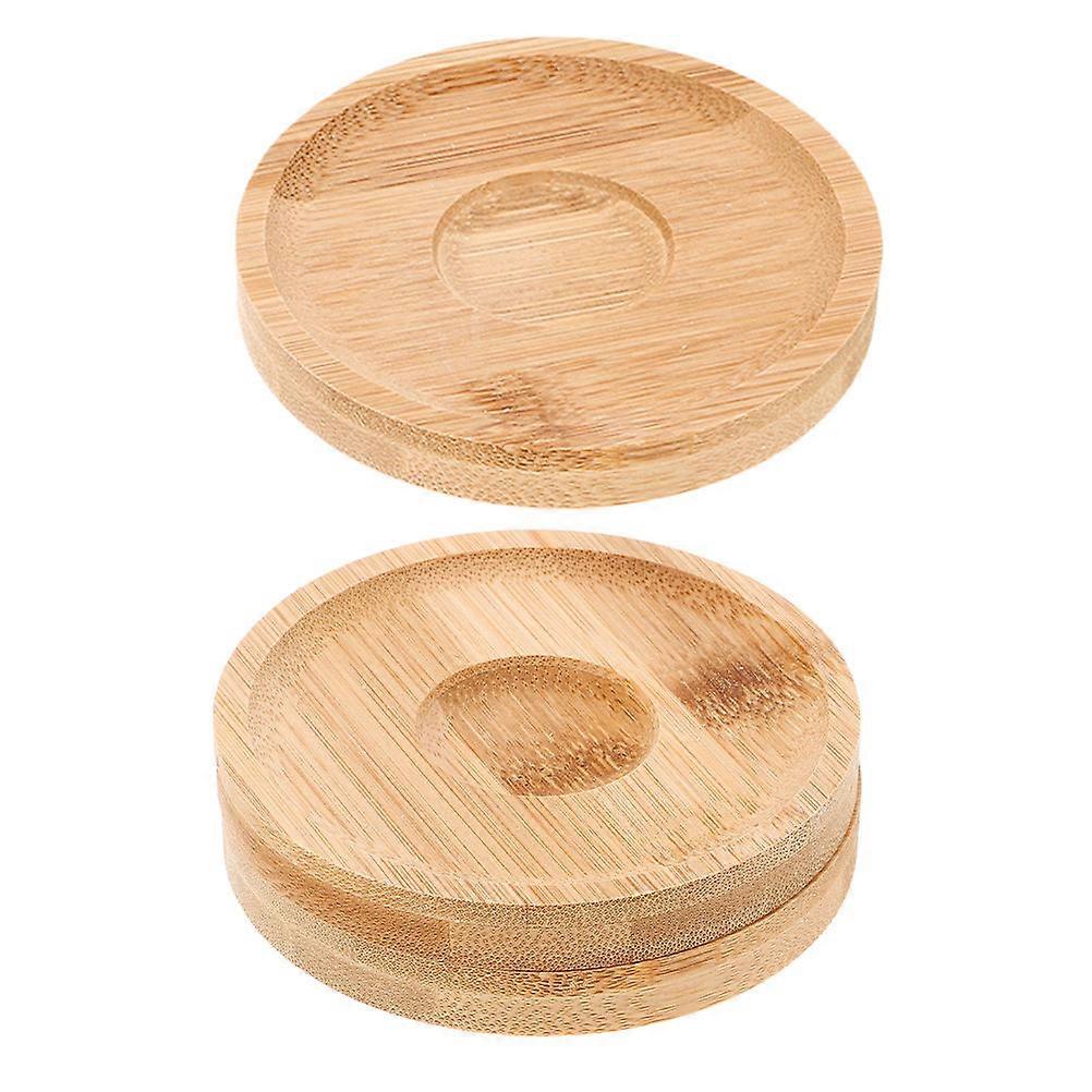 Rotatable Bamboo Drink Coasters with Unique Design for Drinking Glasses Beige 360 Degree Rotation