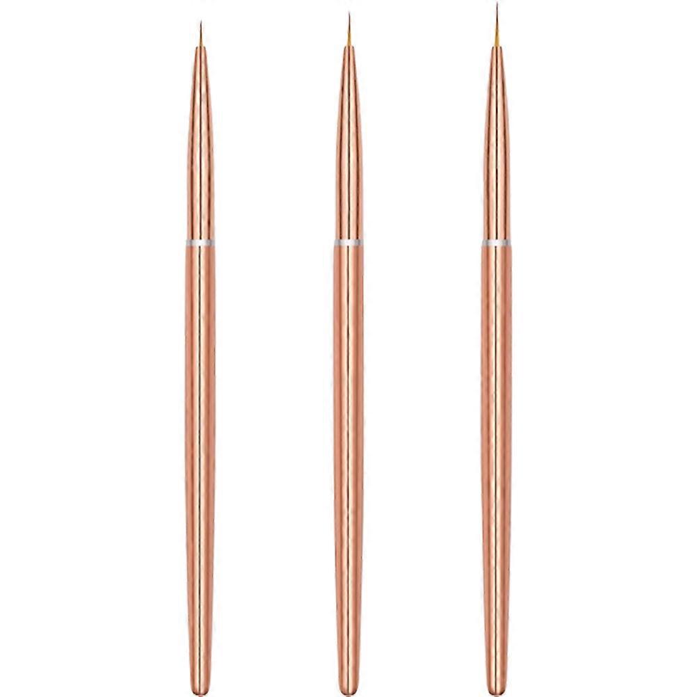 3pcs Nail Art Pens with Comfortable Grip for Portable Manicure and Painting