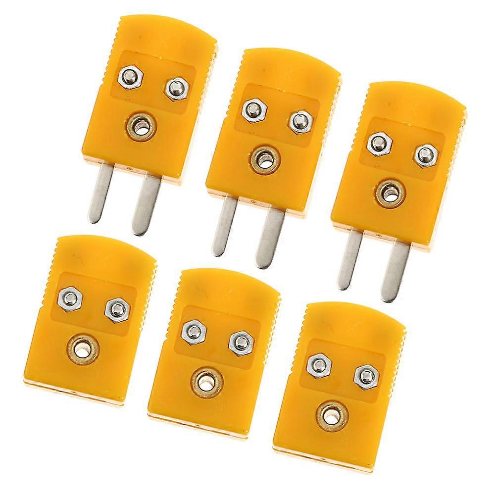 Professional 6Pcs K Type Thermocouple Plug Connector Ideal For Industrial Applications Practical ABS Design