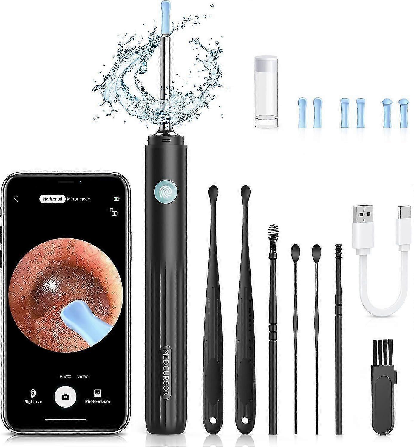 2025 Ear Wax Removal, Ear Wax Removal Tool Camera with 1080P HD Smart Visual Otoscope, Ear Clea