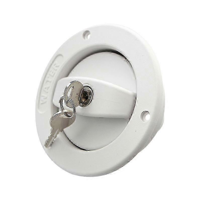 Gravity water inlet for RV trailer with secure lock