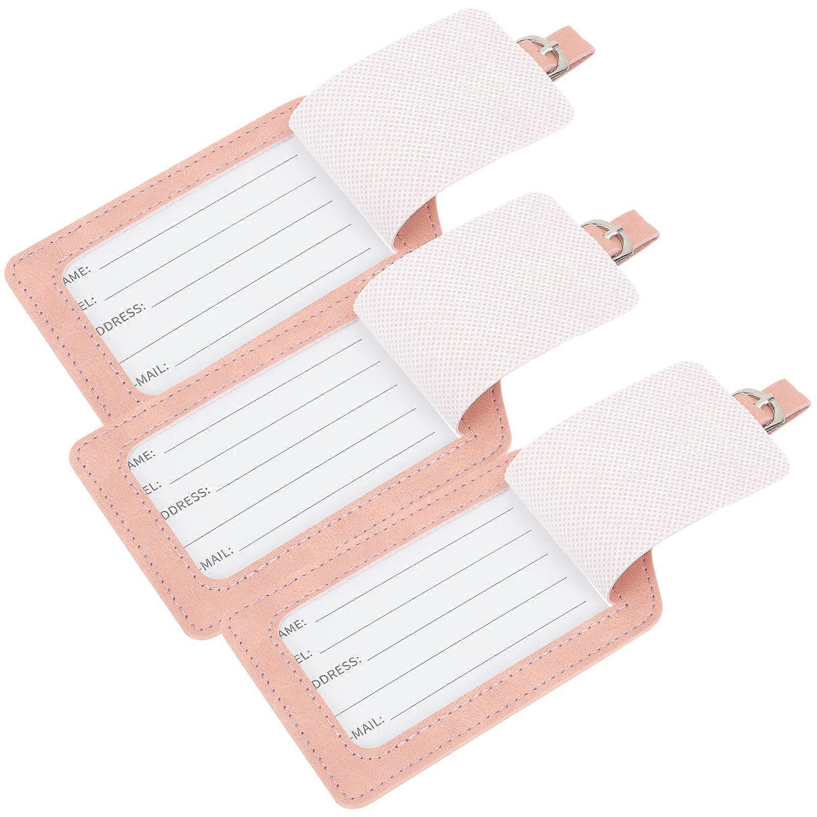 Travel Tags 3Pcs Luggage Identification For Women Perfect For Suitcases And Backpacks Pink Durable Material With Travel Accessory Functionality